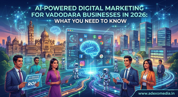 AI-powered digital marketing strategies for Vadodara businesses in 2026 - Adexo Media